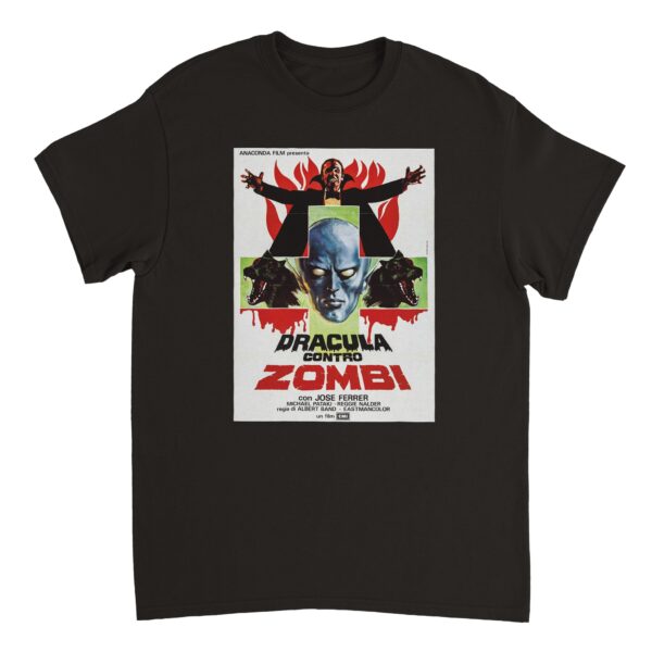 Dracula Contro Zombi 1977 Movie Poster T-Shirt - Vintage Horror T-shirts