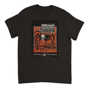 Classic Sci-Fi Thrills! Grab the 1958 'The Spider' Movie Poster T-Shirt, featuring the original thrilling artwork. A must-have for vintage sci-fi enthusiasts! | Vintage Horror T-shirts