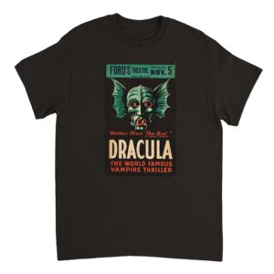 DRACULA The World Famous Vampire Thriller 1928 T-Shirt - Vintage Horror T-shirts